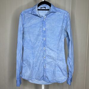 Ploumanac’h Button Down Shirt Slim Fit Blue Color Long Sleeves Size 39